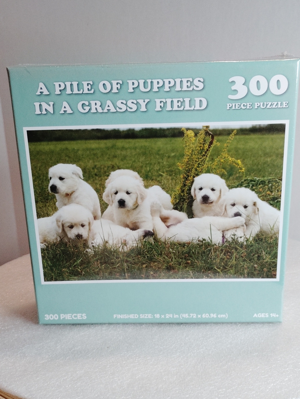 MEME Puzzle A Pile Of Puppies In A Grassy Field 300 Piece New